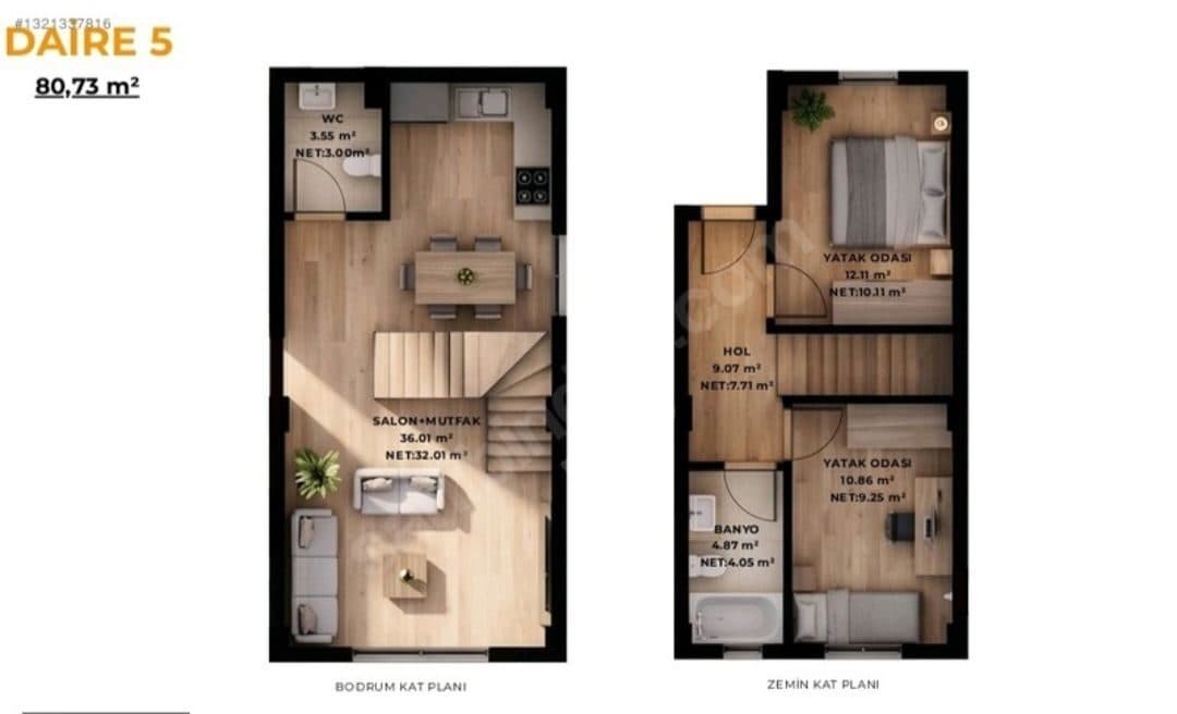 YENİ FOÇA ATATÜRK MAHALLESİ'NDE PROJEDEN SATILIK 1+1/2+1 DAİRE